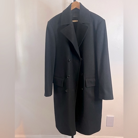 Express Wool-Blend Topcoat, Black, Medium - Picture 2 of 4